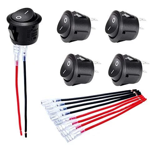 ON Off Round Rocker Switches SPST 20mm Mini 12 Volt DC Mini Circle Toggle