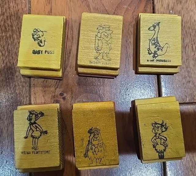 The Flintstones Ink Stamps Lot Vintage 60s Fred Wilma Barney Betty Dino Rubber