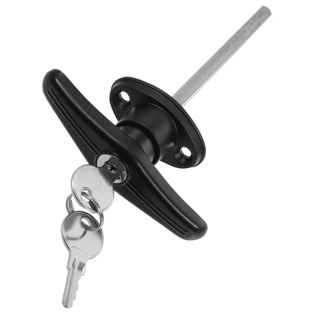 Práctico kit de cerradura con mango en T de repuesto cerradura de puerta de garaje cerradura de cobertizo cerradura de puerta