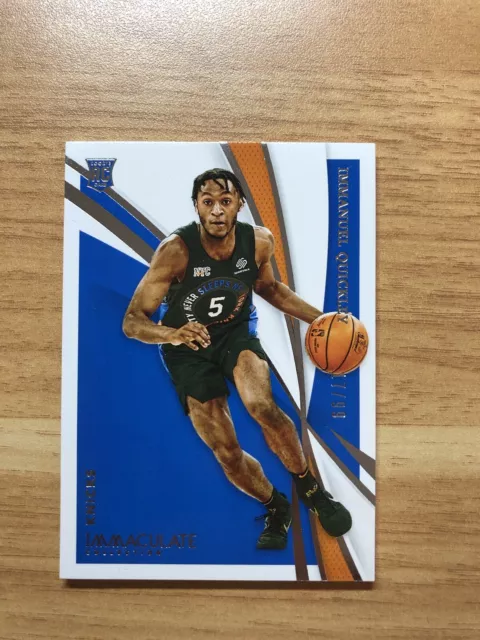20-21 NBA Panini Immaculate Rookie Base Immanuel Quickle  /99 NY Knicks SP