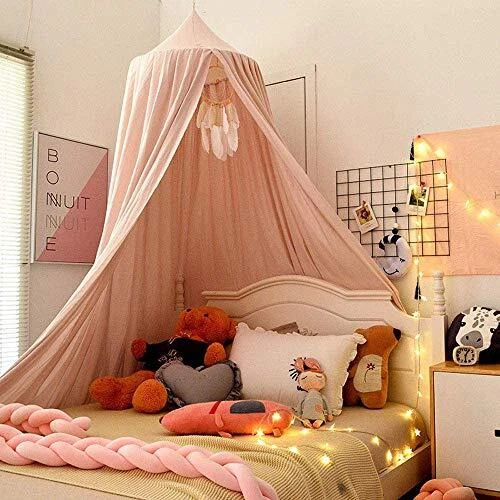 Baldacchino per bambini, in cotone, da appendere, per camera da letto, spogliato