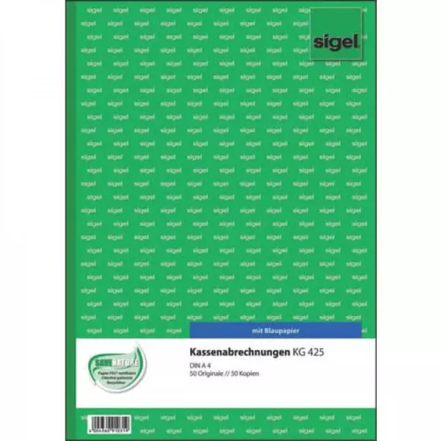 Kassenabrechnung A4 SIGEL KG425 (4004360910319)