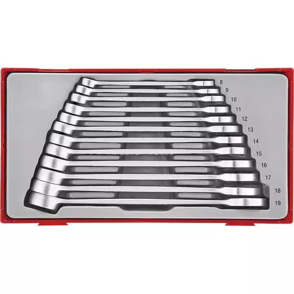 Teng Tool TT8012 Anti Slip Combination Spanner Wrench Set 8 - 19 mm In Tray Case