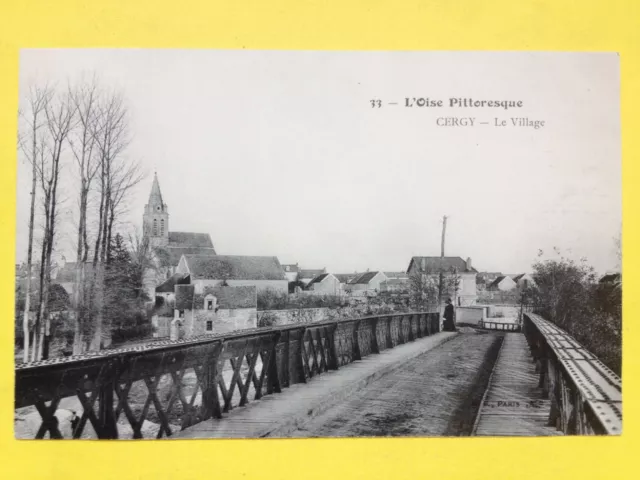 cpa RARE CERGY (Val d'Oise) Le Vieux VILLAGE Eglise St Christophe Le PONT