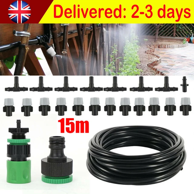 15M Automatic Micro Drip Irrigation Watering System Kit Plant Garden Greenhouse