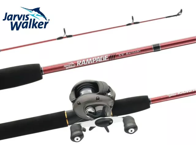 JARVIS WALKER RAMPAGE 5'9 Baitcasting Combo Fishing Rod Reel Line Bait  Cast £39.99 - PicClick UK