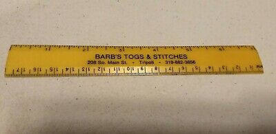 Vintage Barb's Togs & Stitches Tripoli Iowa? Advertising Ruler