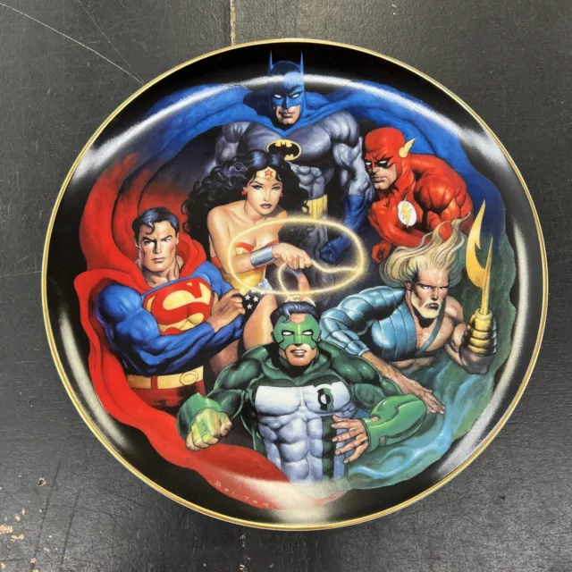 JUSTICE LEAGUE Of AMERICA Ltd Ed COLLECTOR'S PLATE #94/2500 John Bolton WB Exc