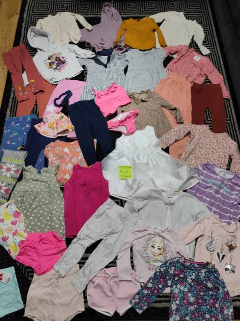 #650-XXL Enorme pacchetto di vestiti per bambina 18-24 mesi NEXT GEORGE M&P H&M GAP FRED