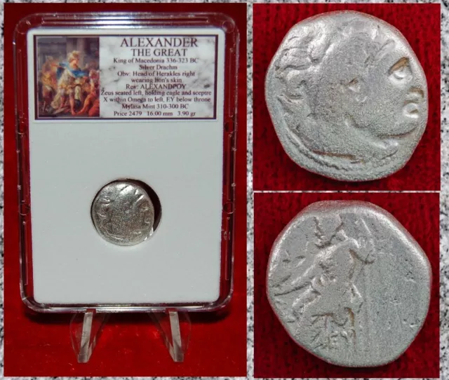 Ancient Greek Coin ALEXANDER THE GREAT Zeus Mylasa Mint Silver Drachm