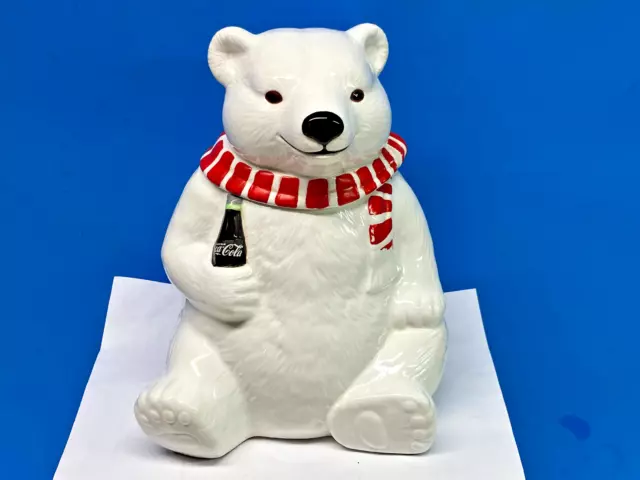 Vintage Coca Cola Polar Bear Cookie Jar #91051 Coke Authorized Collection 1994