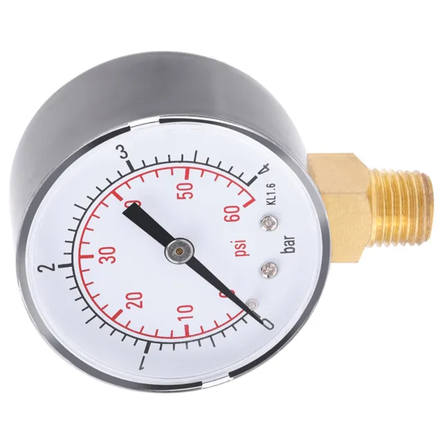 1PC Small Pressure Gauge For Fuel Air Oil Or Water 0-4bar / 0-60psi NPT