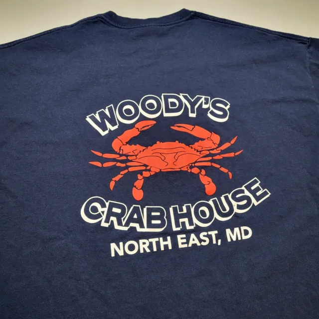 Woody's Crab House T-Shirt Mens 2XL Maryland Blue Tee 🐯74