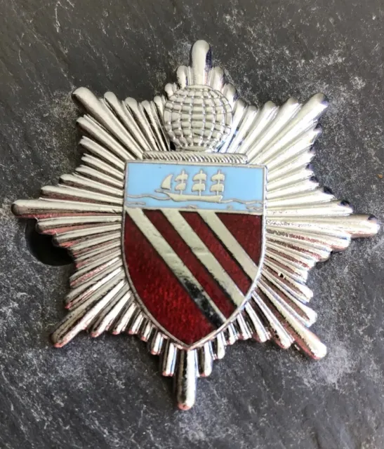 Obsolete Manchester City Fire Brigade Cap Badge. Chrome Variant