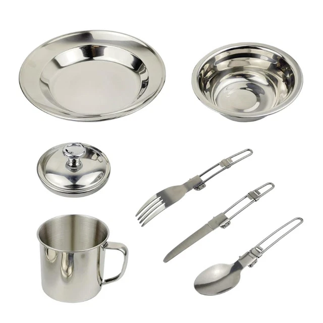 1 Set 6 in 1 Tableware for Camping Picnic BBQ Travel Backpacking Hiking