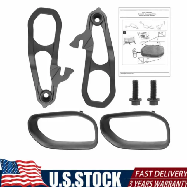 Set Front Black Tow Hooks Left &Right w/Hardware For 2019-2021 Dodge Ram 1500 DT