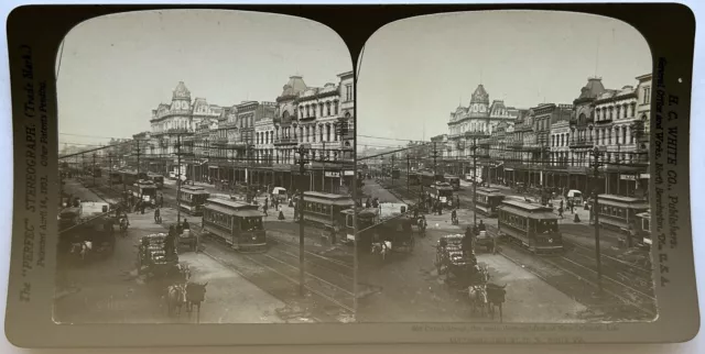 USA New Orleans Kanal Street 1901 Foto Stereo Vintage P81L9n31