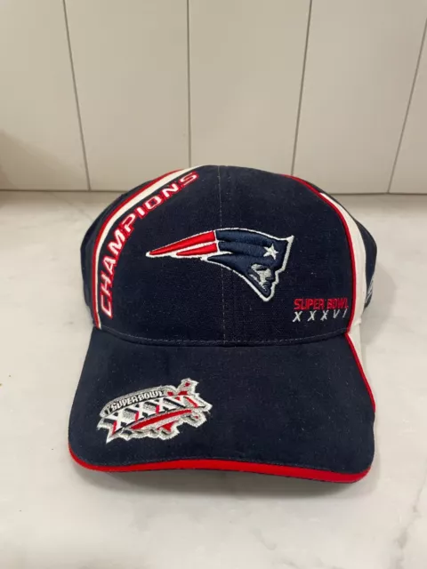 Vintage New England Patriots Super Bowl XXXVI Champions Reebok Hat Cap NFL Blue