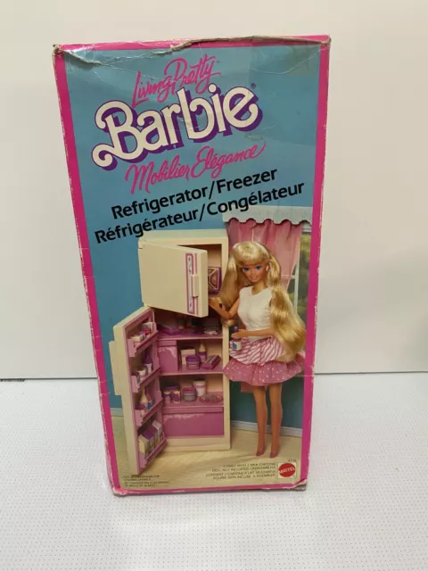 BARBIE LIVING PRETTY Refrigerator Vintage Freezer Fridge 1987
