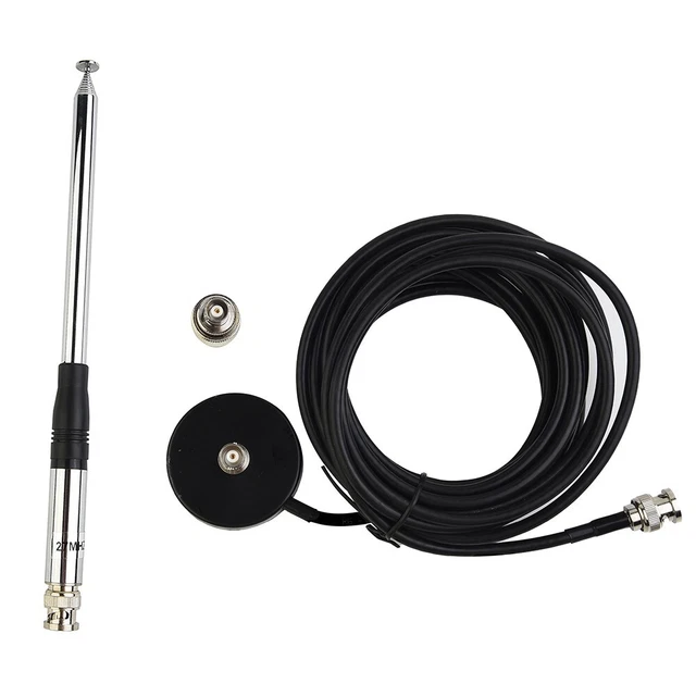 Antenna Telescopica CB 27MHz Da 23 A 130cm, Connettore BNC, Per Radio Portatili Cobra, Macon, Radio Shack - 3