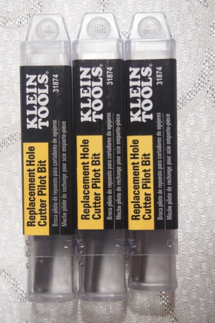 Klein Tools 31874 Replacement Hole Cutter Pilot Bit- LOT OF 3- BRAND NEW