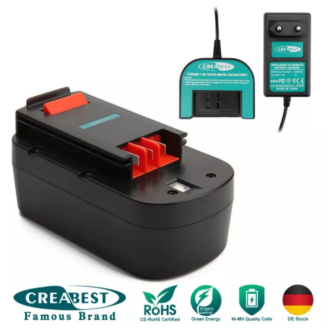 18V 3.5Ah NiMH Batteria/Caricabatterie per Black Decker A18 A1718 HPB18 BDGL1800