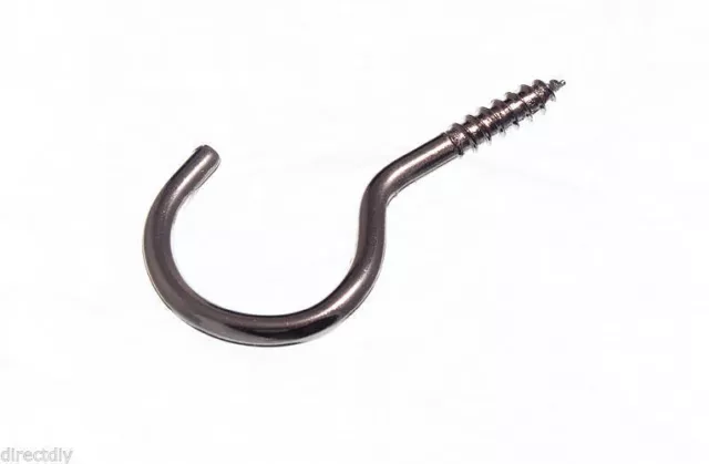 Of 50 X Cup Hooks Unshouldered Np Nickel Plated Screw In 25Mm 38Mm 50Mm