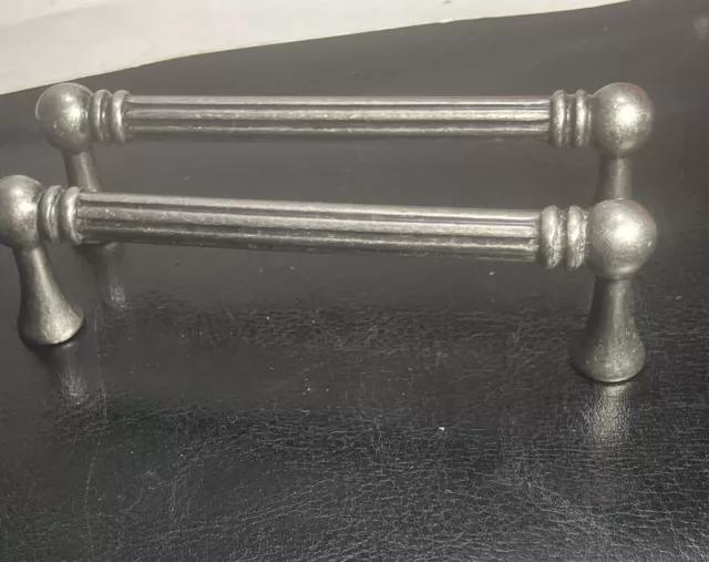 Pair Of solid brass art deco drawer dresser cabinet pulls handles knob (2)
