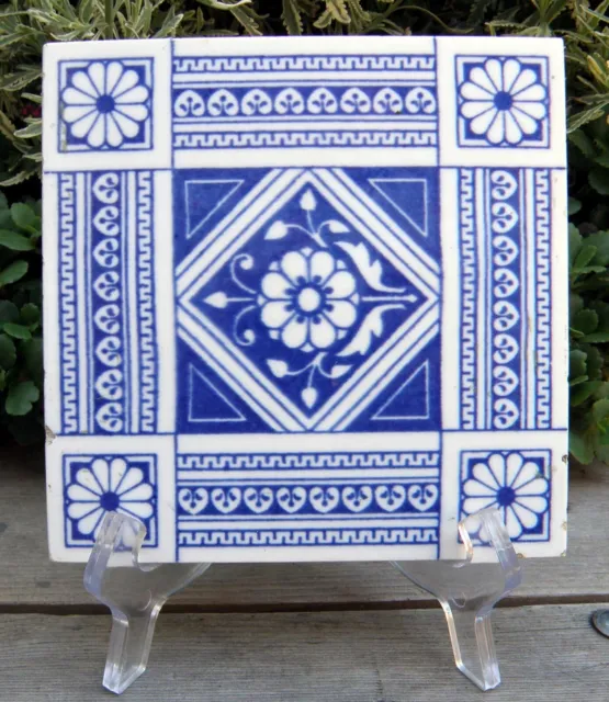 ANTIQUE BLUE ARTS & CRAFTS TILE  by MINTONS CHINA WORKS, STOKE ON TRENT C. 1880