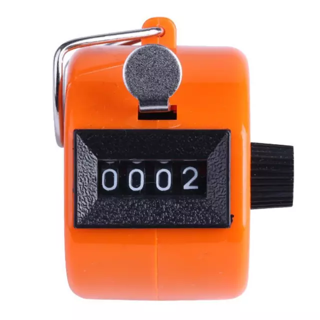 Digital Hand Press Clicker Portable Manual Tally with Backlight (Orange)
