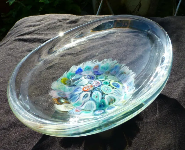 Superb Vintage Hand Made Art Glass Millefiori Bowl Murano Style