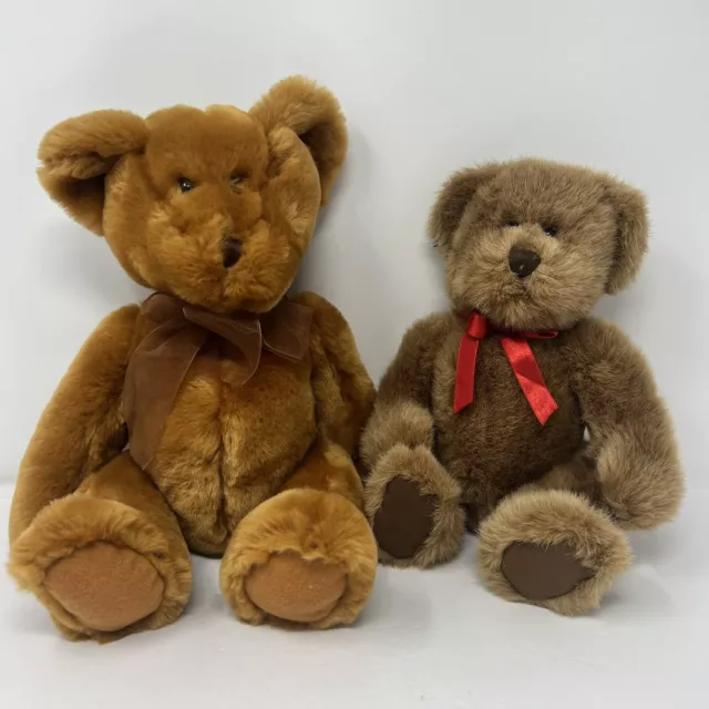 Teddy Bears Lot Of 2 Build A Bear Brown 8" and Dakin Orange Brown Bear 10" Plush