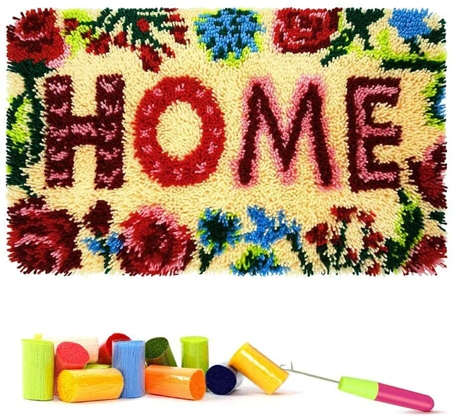 ROCKY&CHAO Kit Tapisserie à Nouer Ours Fantastique 43x43cm - Coussin DIY Adulte Enfant