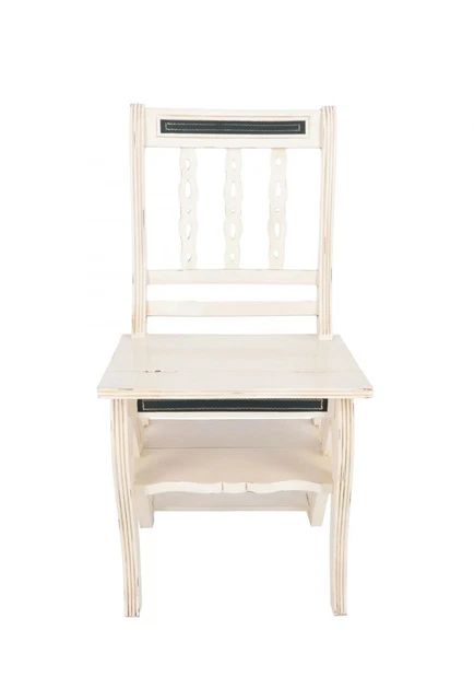 Silla Escalera Convertible Madera Caoba Blanco Mod.elegance