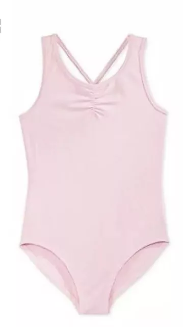 Ideology Dancewear Big Girls Ruched Front Leotard Pointe Pink L 14 $29.50