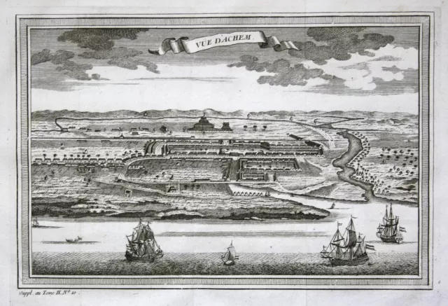 Banda Aceh Sumatra island Indonesia Indonesien Asien Asia Asie map Karte 1750