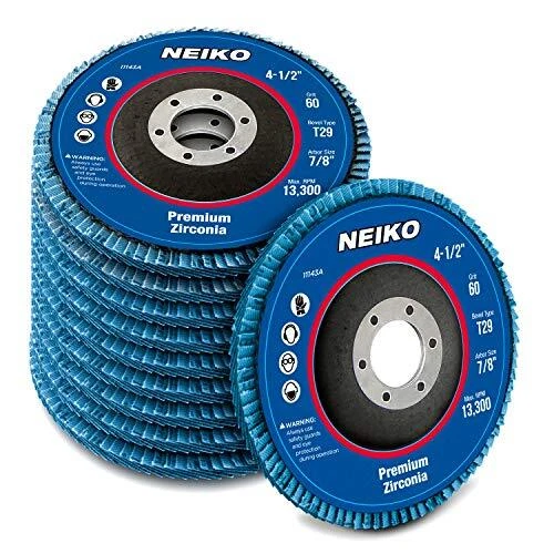 11143A 10 Pack Zirconia Flap Discs 4-1/2 for Angle Grinder, 60 Grit Flapper W...