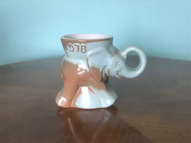 Vintage Frankoma Pottery 1978 GOP Republican Political Mug Elephant Cup