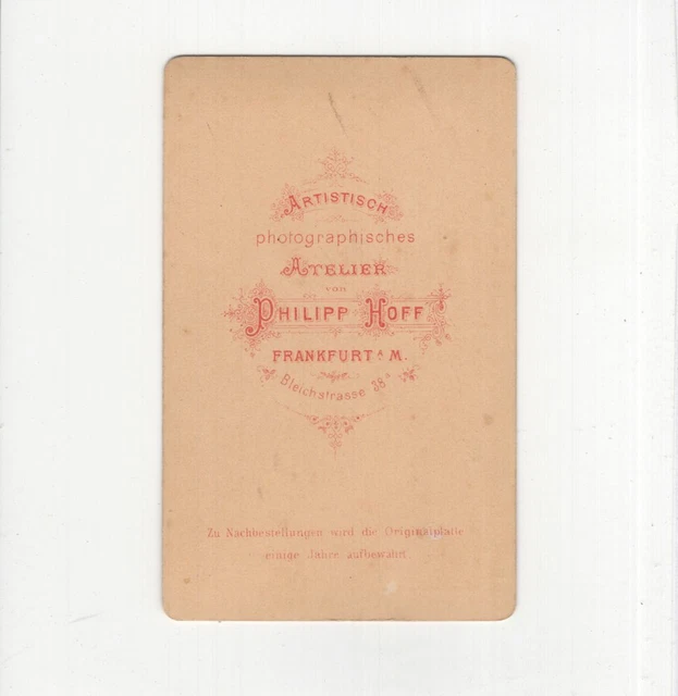 Philipp Hoff CDV Foto Herrenportrait - Frankfurt Main 1870er 2