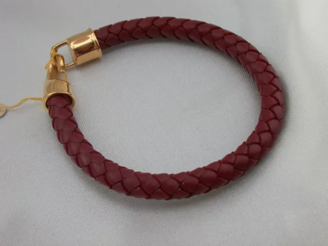 Lederarmband Bordeauxrot mit vergoldeter Schließe neuwertig NP 75,- €