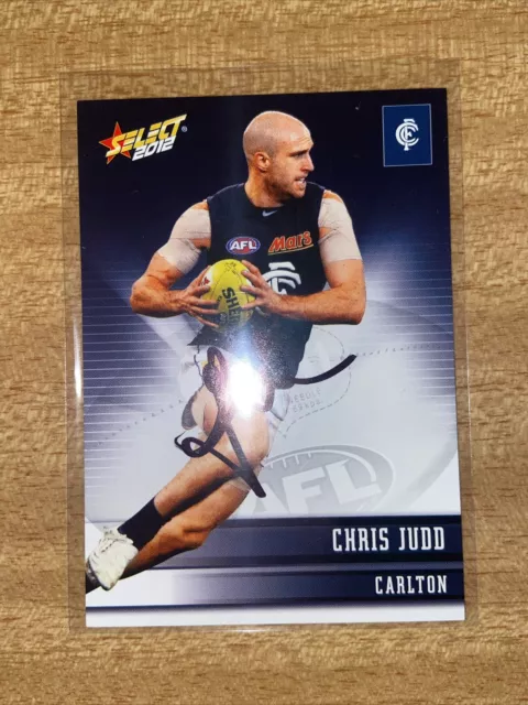 AFL Select 2012 Chris Judd Signed Carlton Blues Card #26
