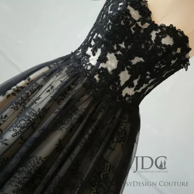 Unique Gothic Lace Corset Wedding Dress Bridal Gown Black Custom made Plus size