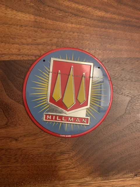 HILLMAN General Mills Wheaties Cereal Tin Bike Plate Emblem Badge 1950’s Vintage