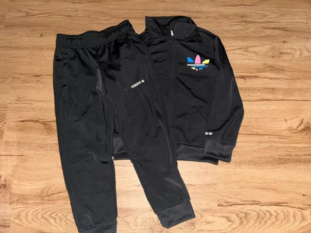 Adidas Originals  Kids Full Tracksuit Size 2Xs 5-6 Nwt Black