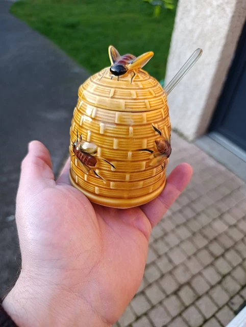 Pot de miel Ruche d'abeilles en céramique peint à la main (Gebraucht Pot de miel Ruche d'abeilles en céramique peint à la main (Gebraucht