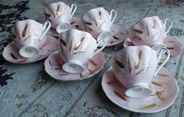 Fantastic Art Deco Queen Anne English Fine Bone China Gilded Tea Se