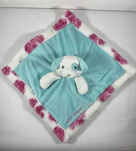 BETSEY JOHNSON BABY Lovey Puppy Pink Blue Floral Plush Security Blanket ...