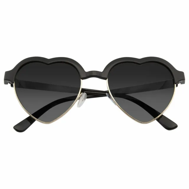 SUNGLASSES Womens Retro Cute Vintage Half Frame Inspired Heart Shape Sunglasses
