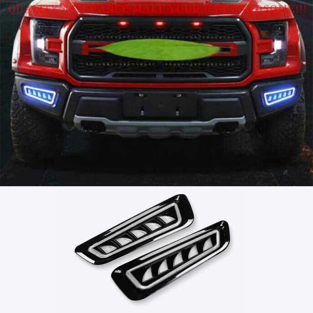 For Ford Raptor F-150 2015-2020 Front Fog Lamp Led DRL 3-Color Turn Signal Light