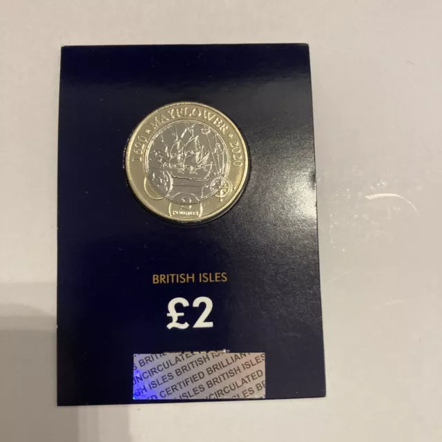 2020 Isle of Man Mayflower £2 Coin - Uncirculated